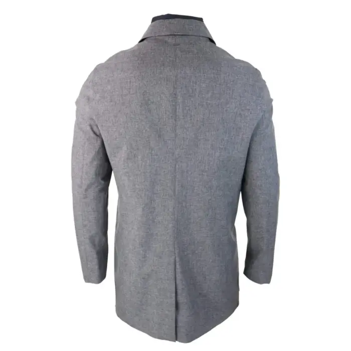 Mens Smart Casual Brando Mac Overcoat Jacket High Collar Zip Button 3/4 - Image 5