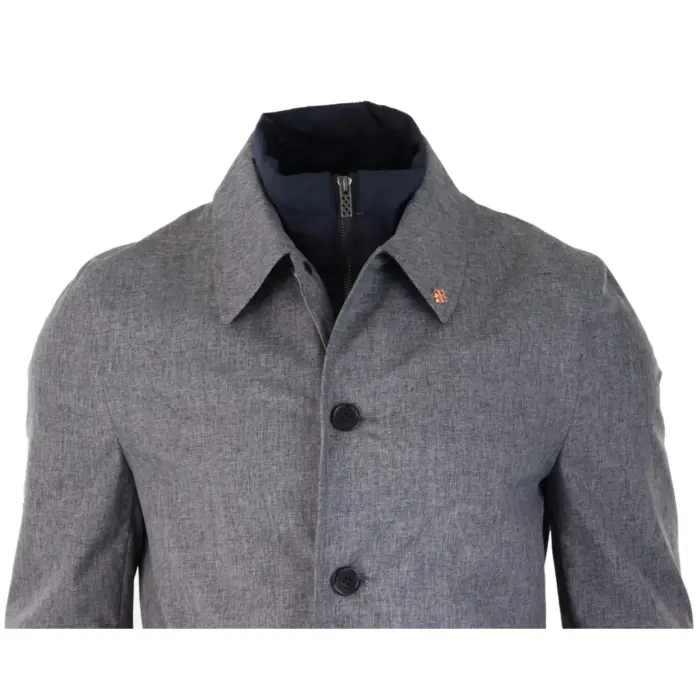 Mens Smart Casual Brando Mac Overcoat Jacket High Collar Zip Button 3/4 - Image 4