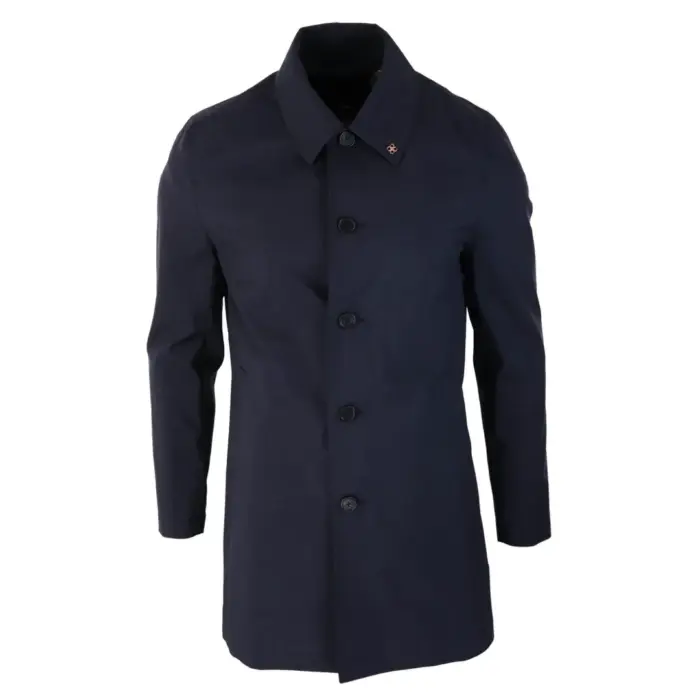 Mens Smart Casual Brando Mac Overcoat Jacket High Collar Zip Button 3/4 - Image 8
