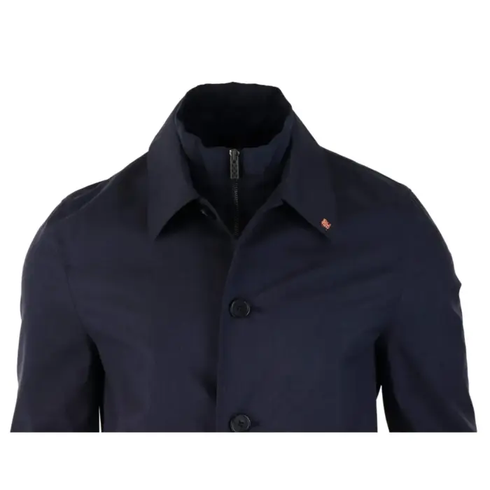 Mens Smart Casual Brando Mac Overcoat Jacket High Collar Zip Button 3/4 - Image 7