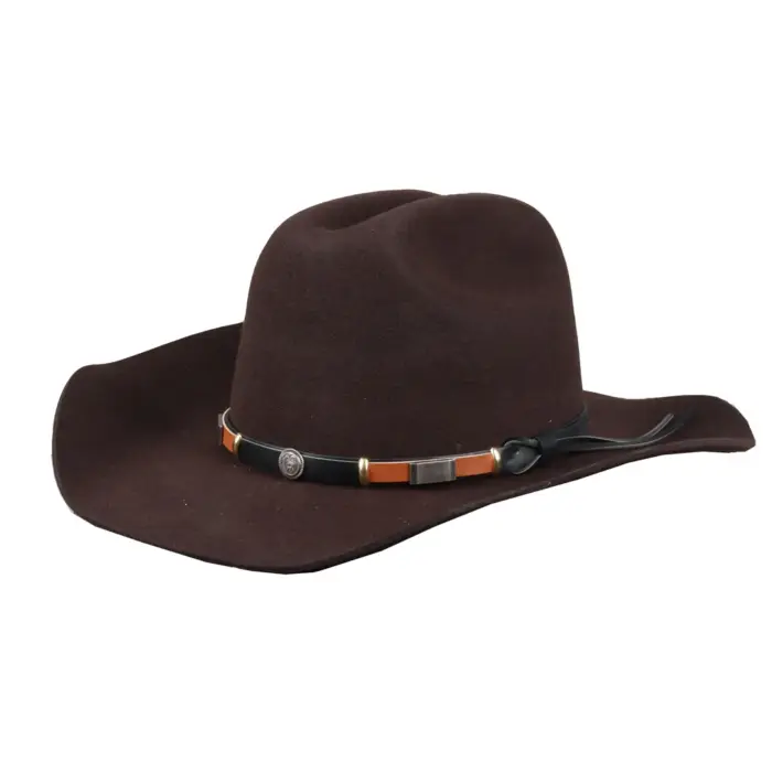 Men's Cowboy Hat 100% Wool Felt Wide Brim Fedora Western Cap - Image 6