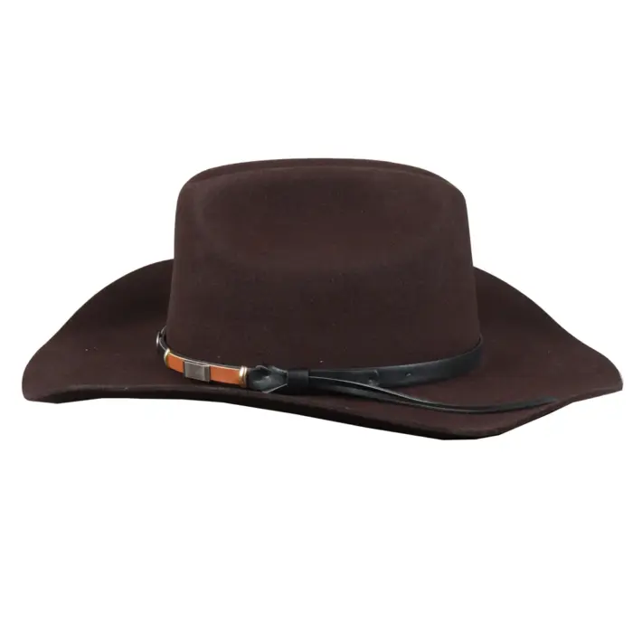 Men's Cowboy Hat 100% Wool Felt Wide Brim Fedora Western Cap - Image 7