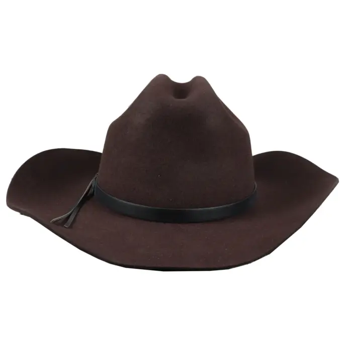 Men's Cowboy Hat 100% Wool Felt Wide Brim Fedora Western Cap - Image 9
