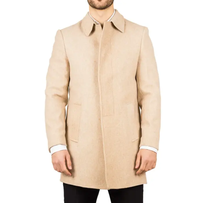 Men's Overcoat Classic Collar Wool Blend Classic Trench Coat Winter Jacket - Image 1