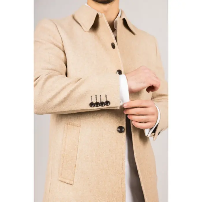 Men's Overcoat Classic Collar Wool Blend Classic Trench Coat Winter Jacket - Image 6