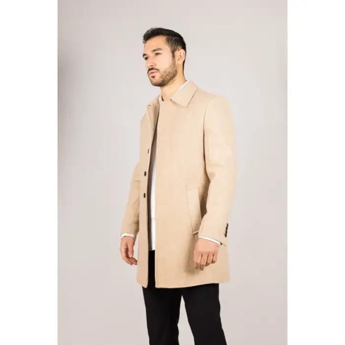 Men's Overcoat Classic Collar Wool Blend Classic Trench Coat Winter Jacket - Image 5