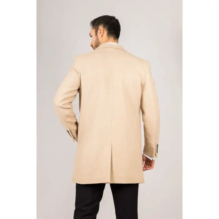 Men's Overcoat Classic Collar Wool Blend Classic Trench Coat Winter Jacket - Image 3