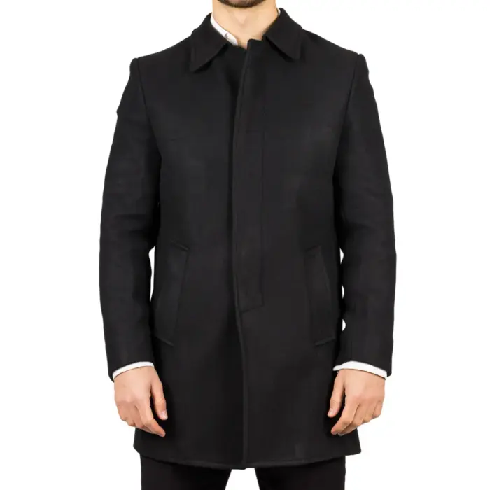 Men's Overcoat Classic Collar Wool Blend Classic Trench Coat Winter Jacket - Image 8