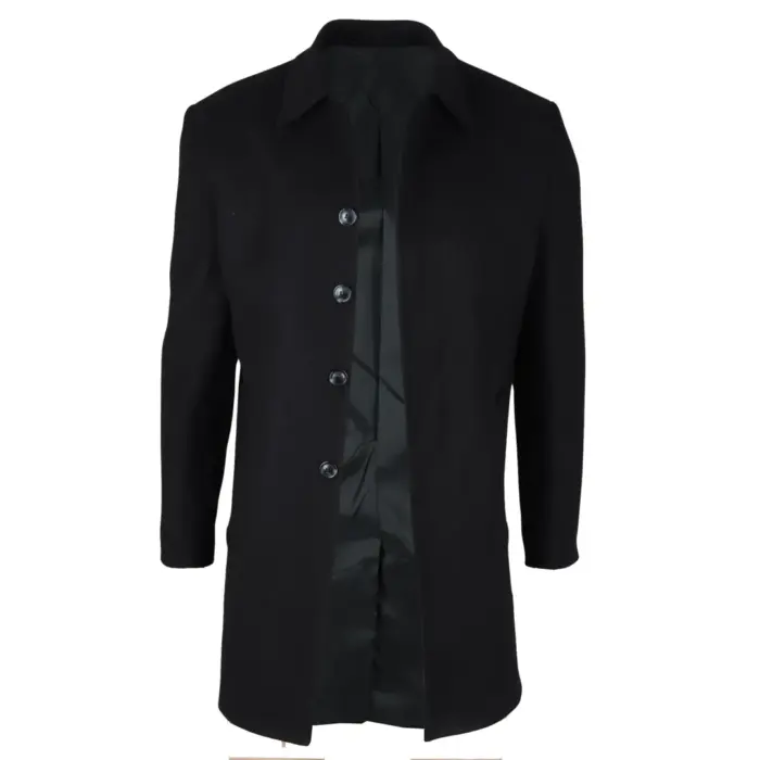 Men's Overcoat Classic Collar Wool Blend Classic Trench Coat Winter Jacket - Image 13