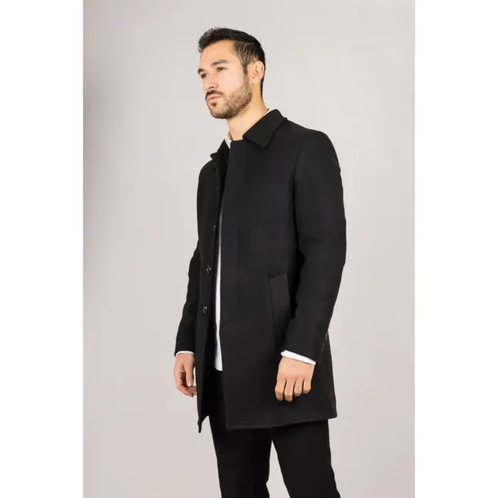 Men's Overcoat Classic Collar Wool Blend Classic Trench Coat Winter Jacket - Image 12