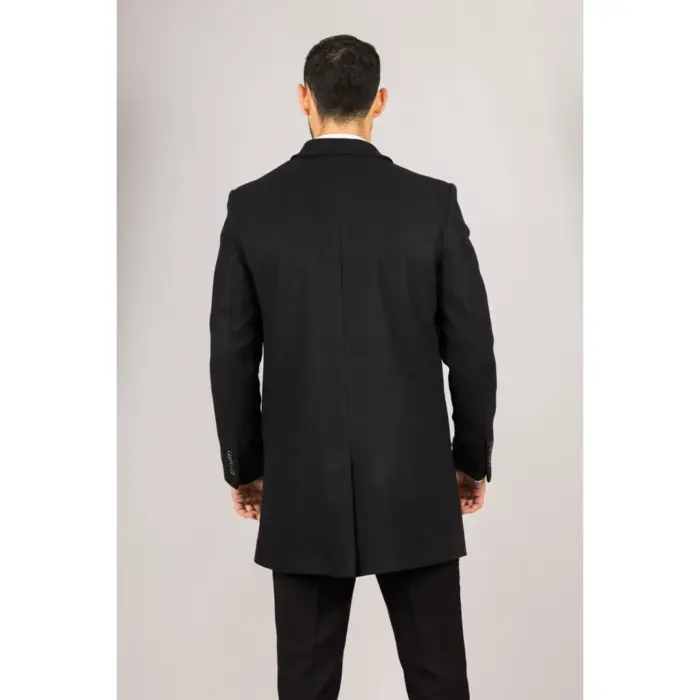Men's Overcoat Classic Collar Wool Blend Classic Trench Coat Winter Jacket - Image 9