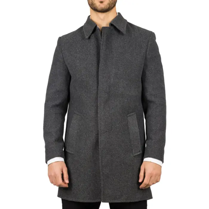 Men's Overcoat Classic Collar Wool Blend Classic Trench Coat Winter Jacket - Image 15