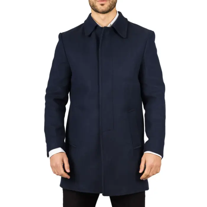 Men's Overcoat Classic Collar Wool Blend Classic Trench Coat Winter Jacket - Image 22