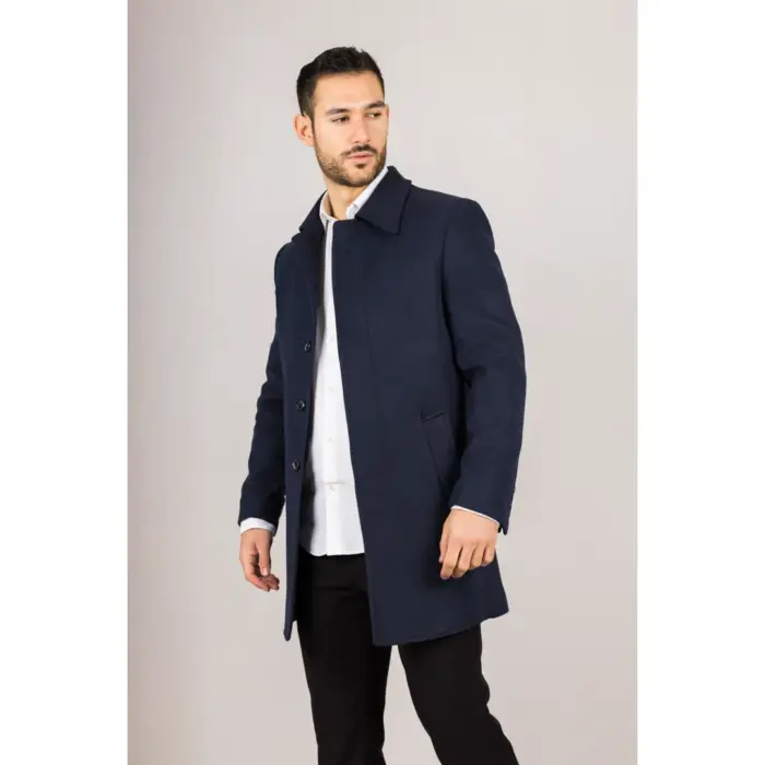 Men's Overcoat Classic Collar Wool Blend Classic Trench Coat Winter Jacket - Image 26