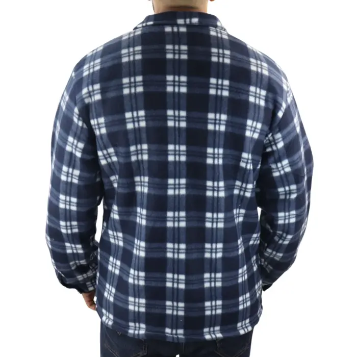 Men's Jumper Thermal Fleece Fur Lined Lumberjack Zipped Check Winter Shirt - Image 26