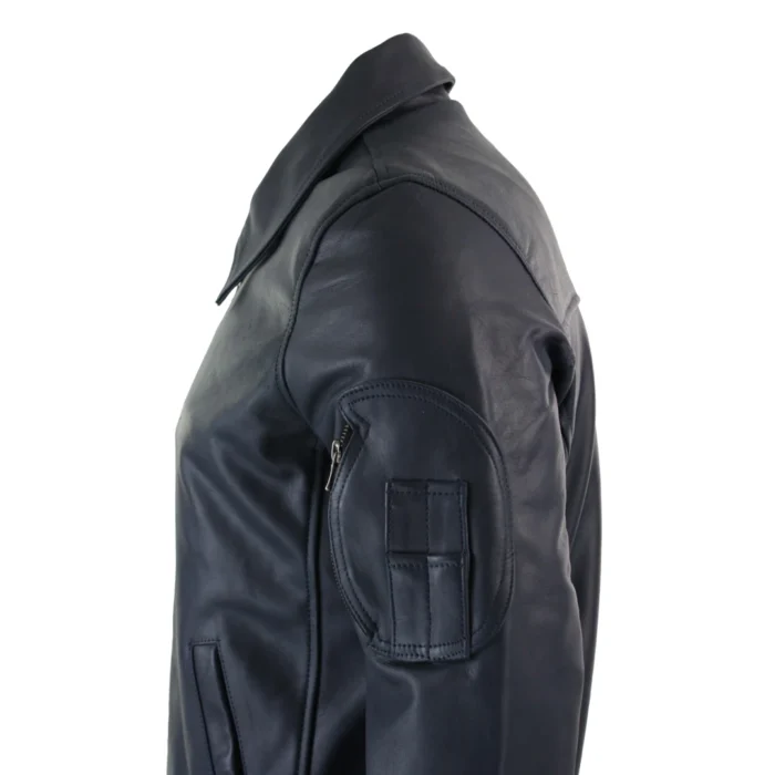 Mens Genuine Real Leather Harrington Bomber MA1 Classic Pilot MOD Jacket - Image 12