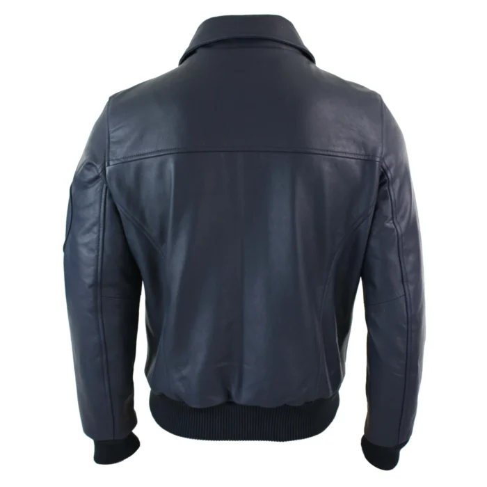 Mens Genuine Real Leather Harrington Bomber MA1 Classic Pilot MOD Jacket - Image 14