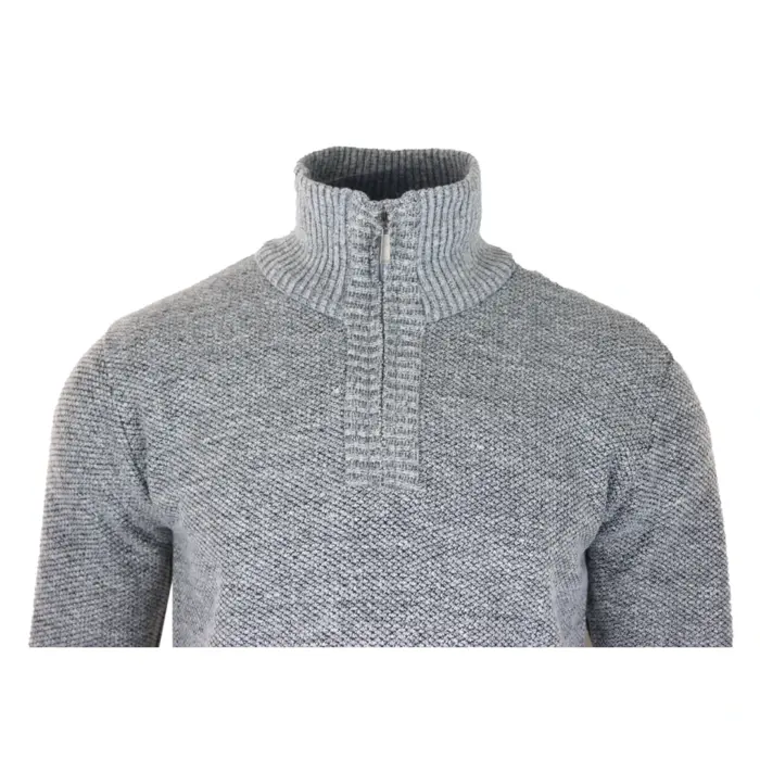 Mens Jumper Fleece Fur Lined Pullover Knitted Warm Winter Casual Half Zip - Image 16