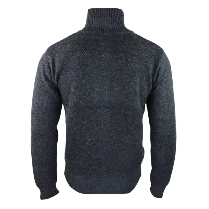Mens Jumper Jacket Fleece Fur Lined Cardigan Knitted Warm Winter Casual Zipped - Image 11