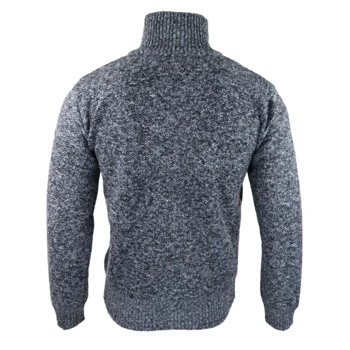 Mens Jumper Jacket Fleece Fur Lined Cardigan Knitted Warm Winter Casual Zipped - Image 17