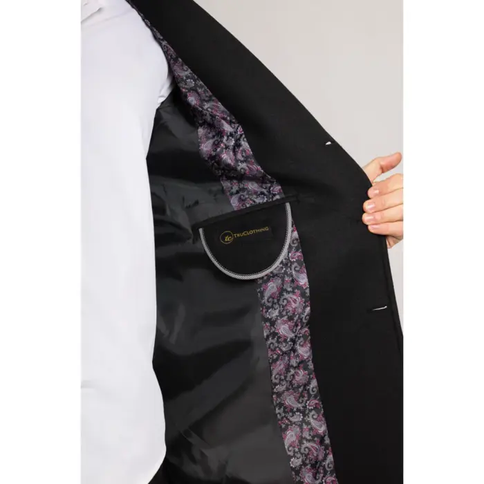 Men's Overcoat Notched Lapel Collar Wool Blend Classic Trench Coat Winter Jacket - Image 10