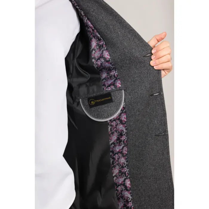 Men's Overcoat Notched Lapel Collar Wool Blend Classic Trench Coat Winter Jacket - Image 17
