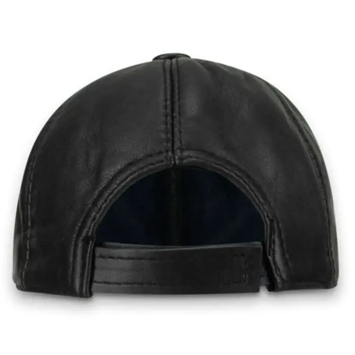 Mens Womens Unisex Real Leather Black Napa Soft Baseball Cap Hat Free Size - Image 5