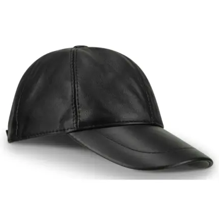 Mens Womens Unisex Real Leather Black Napa Soft Baseball Cap Hat Free Size