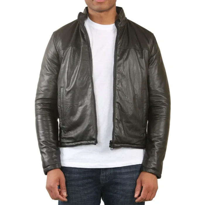 Men's Reversible Quilted Leather Jacket - Image 1