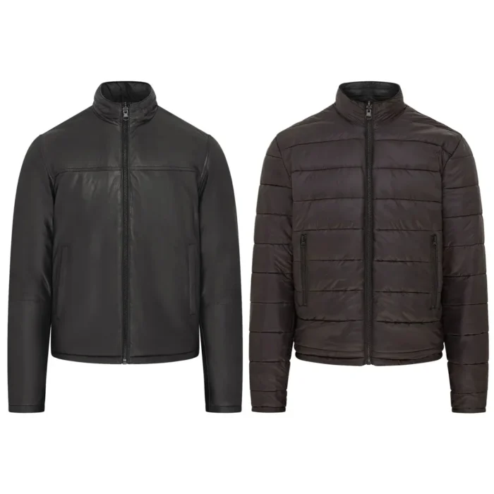Men's Reversible Quilted Leather Jacket - Image 2