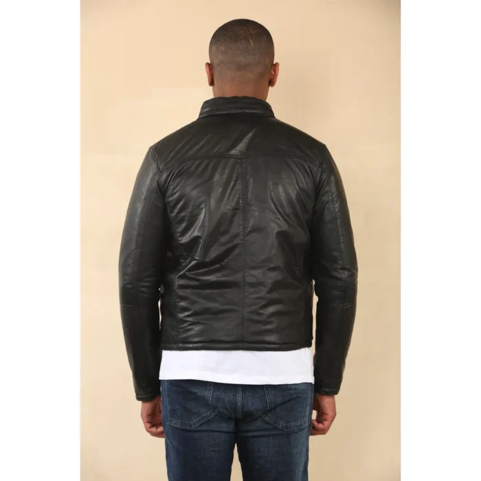 Men's Reversible Quilted Leather Jacket - Image 3