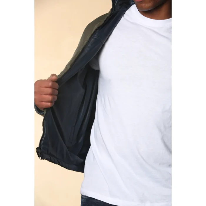Men's Reversible Quilted Leather Jacket - Image 9
