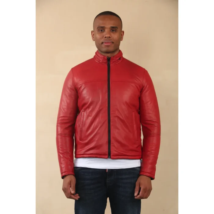 Men's Reversible Quilted Leather Jacket - Image 17