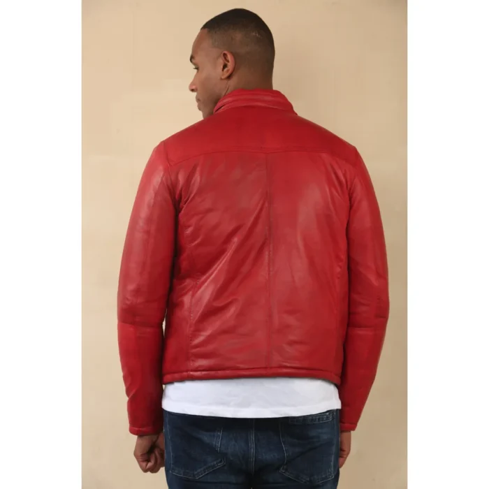 Men's Reversible Quilted Leather Jacket - Image 16