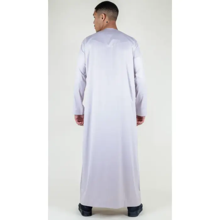 Men's Thobe Jubba Islamic Clothing Muslim Kaftan Emirati Omani Satin Robe - Image 21