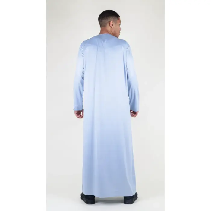 Men's Thobe Jubba Islamic Clothing Muslim Kaftan Emirati Omani Satin Robe - Image 26