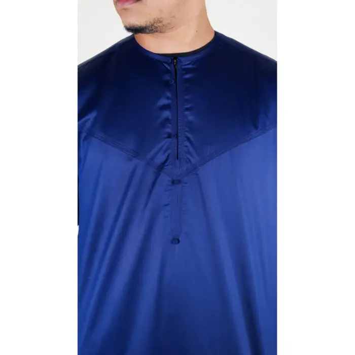 Men's Thobe Jubba Islamic Clothing Muslim Kaftan Emirati Omani Satin Robe - Image 37