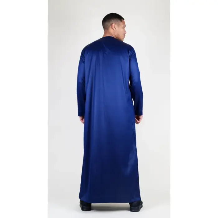 Men's Thobe Jubba Islamic Clothing Muslim Kaftan Emirati Omani Satin Robe - Image 33