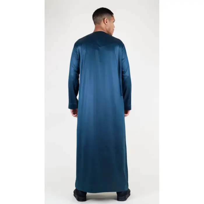 Men's Thobe Jubba Islamic Clothing Muslim Kaftan Emirati Omani Satin Robe - Image 40
