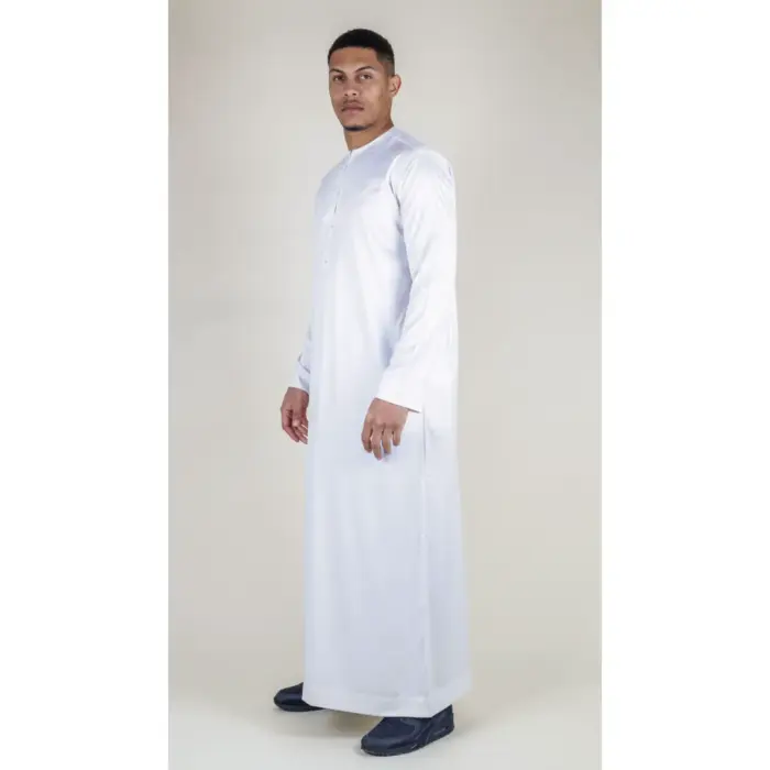 Men's Thobe Jubba Islamic Clothing Muslim Kaftan Emirati Omani Satin Robe - Image 51