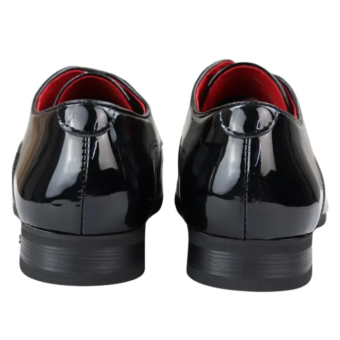 Mens Shoes Smart Formal Perforated Pointed Laced Black Red White Patent Leather PU - Image 7