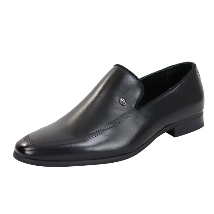 Men's Slip On Loafers Formal Dress Shoes Black Brown - Image 1