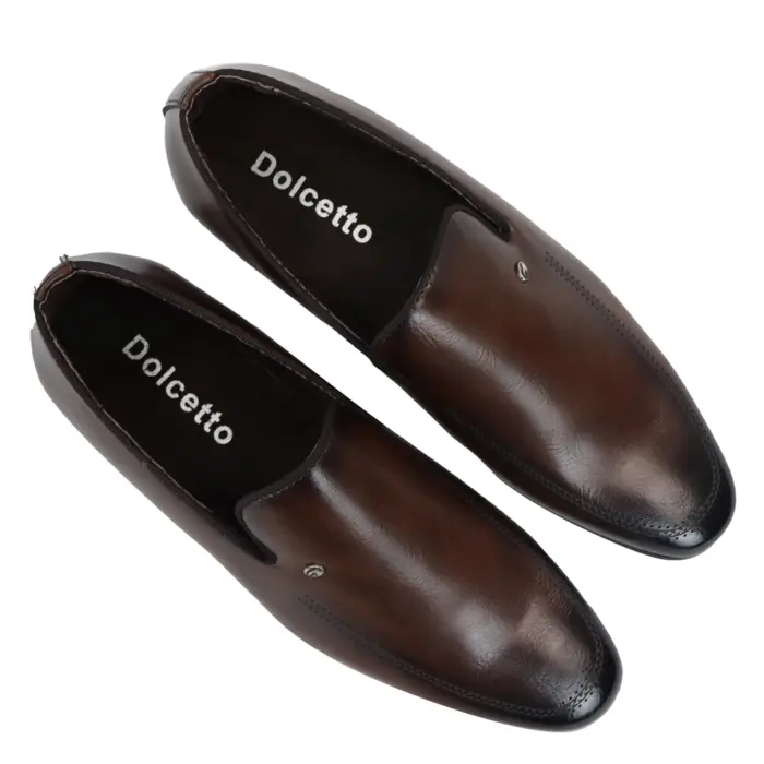 Men's Slip On Loafers Formal Dress Shoes Black Brown - Image 9