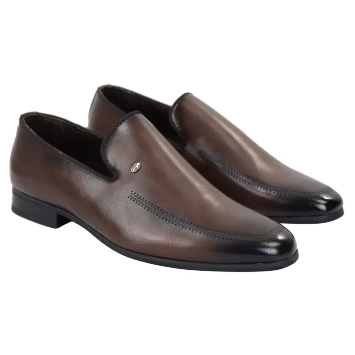 Men's Slip On Loafers Formal Dress Shoes Black Brown - Image 8