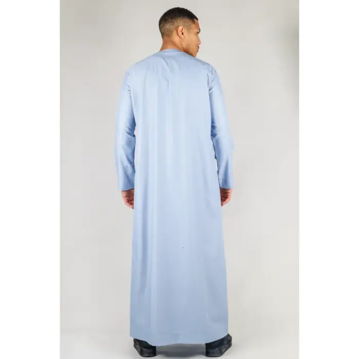 Men's Thobe Emirati Omani Jubba Islamic Clothing Muslim Kaftan Eid Robe Arab String Tassel - Image 16