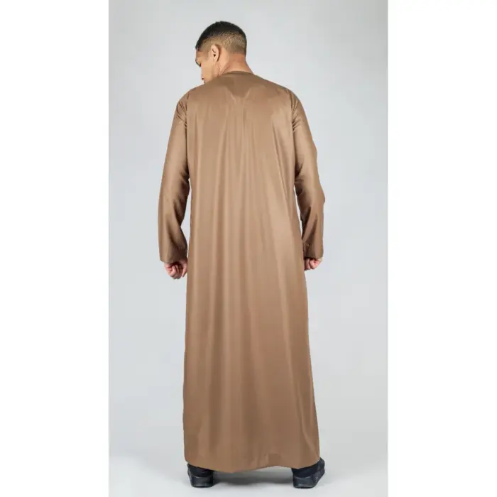 Men's Thobe Emirati Omani Jubba Islamic Clothing Muslim Kaftan Eid Robe Arab String Tassel - Image 23