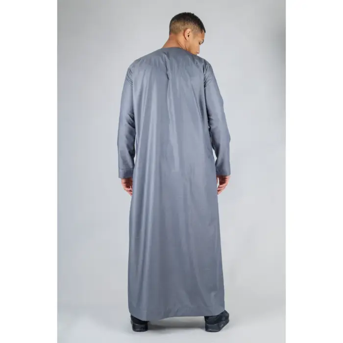 Men's Thobe Emirati Omani Jubba Islamic Clothing Muslim Kaftan Eid Robe Arab String Tassel - Image 30