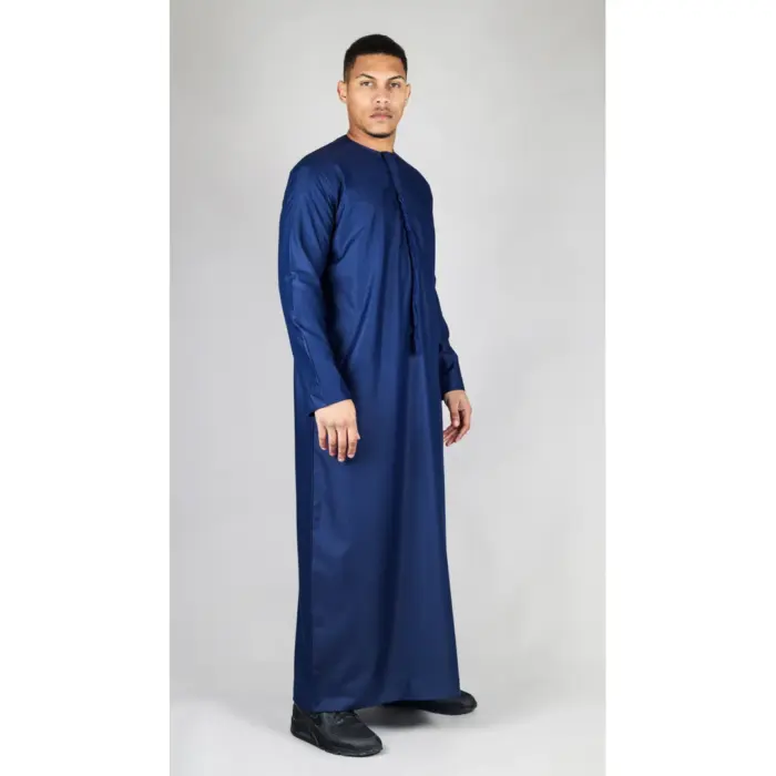 Men's Thobe Emirati Omani Jubba Islamic Clothing Muslim Kaftan Eid Robe Arab String Tassel - Image 38