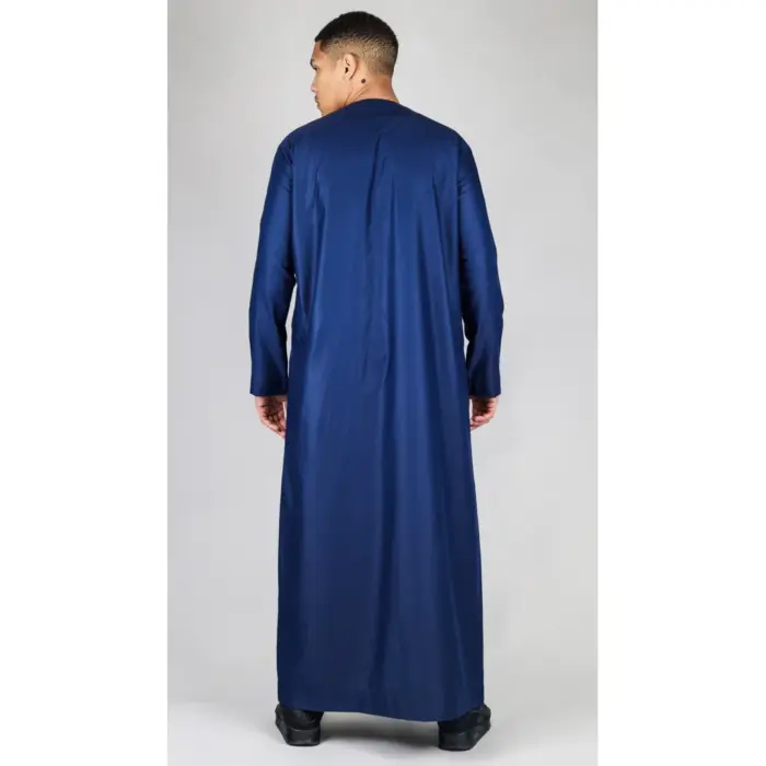 Men's Thobe Emirati Omani Jubba Islamic Clothing Muslim Kaftan Eid Robe Arab String Tassel - Image 37