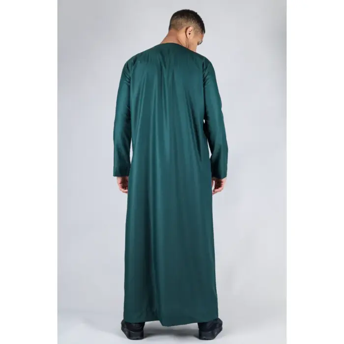 Men's Thobe Emirati Omani Jubba Islamic Clothing Muslim Kaftan Eid Robe Arab String Tassel - Image 44